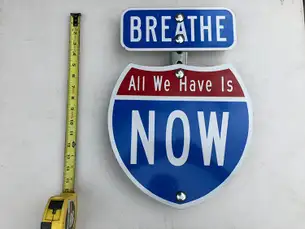 Scott Froschauer "Breathe All We Have Is Now" - Contemporary Street Sign Sculpture 2018 - Image 7